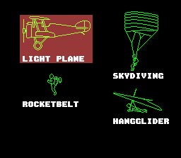 Pilotwings Selection Screen