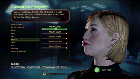 mass effect 2 change face